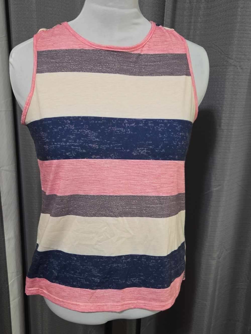 Women’s Striped Sleeveless Tank Top - Pink/Navy/Cream